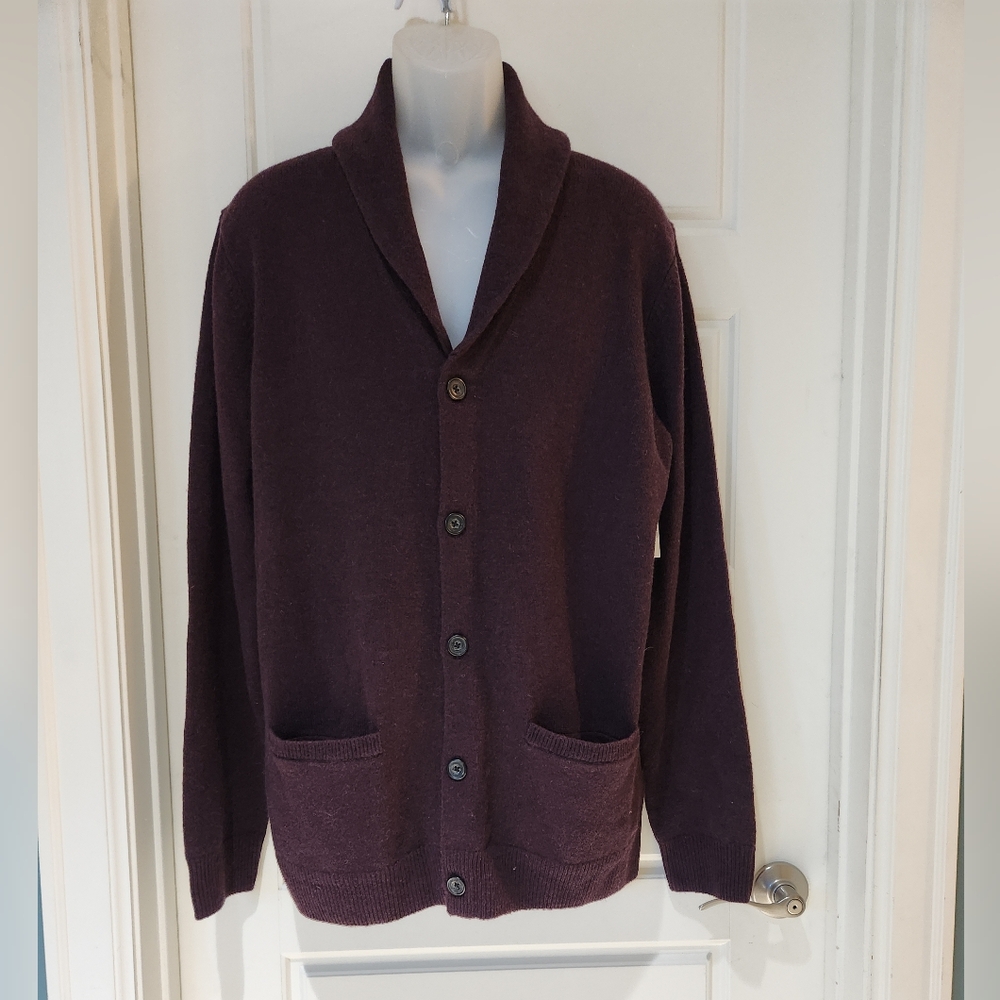 Goodthreads 100% Lambswool Button Front Shawl Collar Cardigan Sweater